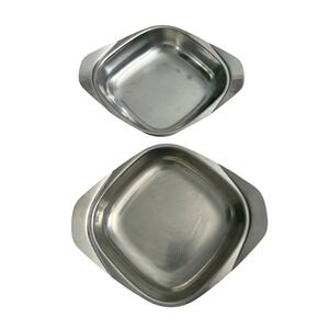 Gense 18-8 Stainless Sweden Mid Century Modern Square Serving Bowls Set of 2